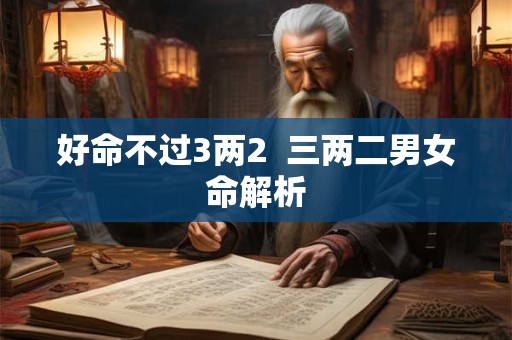 好命不过3两2  三两二男女命解析 好命不过3两2  三两二男女命解析