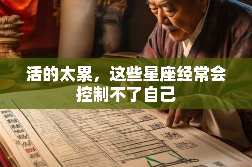 活的太累，这些星座经常会控制不了自己