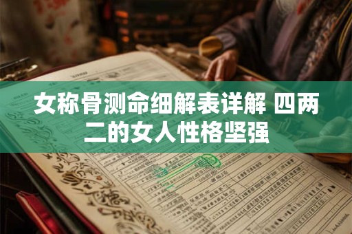 女称骨测命细解表详解 四两二的女人性格坚强