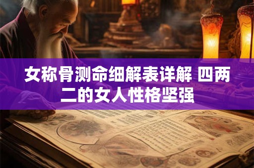 女称骨测命细解表详解 四两二的女人性格坚强