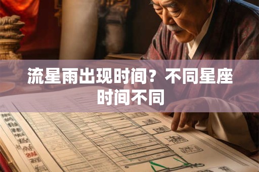 流星雨出现时间？不同星座时间不同