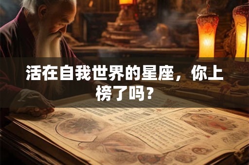 活在自我世界的星座，你上榜了吗？