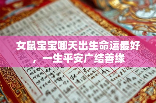 女鼠宝宝哪天出生命运最好，一生平安广结善缘