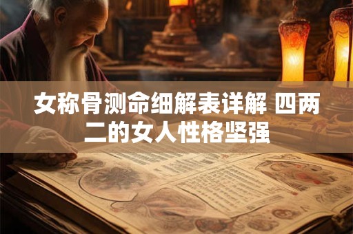 女称骨测命细解表详解 四两二的女人性格坚强