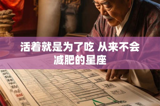 活着就是为了吃 从来不会减肥的星座