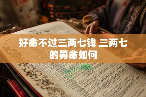 好命不过三两七钱 三两七的男命如何