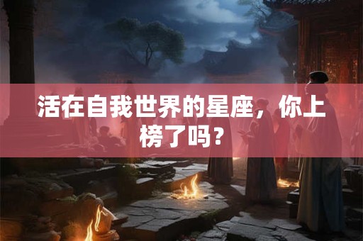 活在自我世界的星座，你上榜了吗？