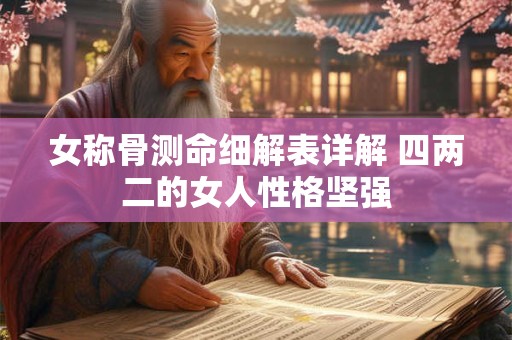 女称骨测命细解表详解 四两二的女人性格坚强