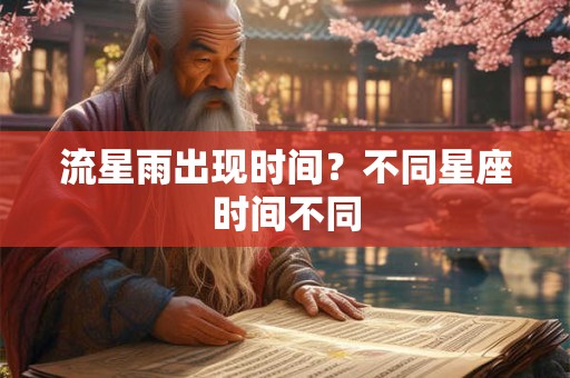 流星雨出现时间？不同星座时间不同