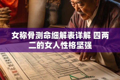 详细阅读:女称骨测命细解表详解 四两二的女人性格坚强 女称骨测命细解表详解 四两二的女人性格坚强