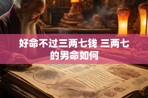 好命不过三两七钱 三两七的男命如何