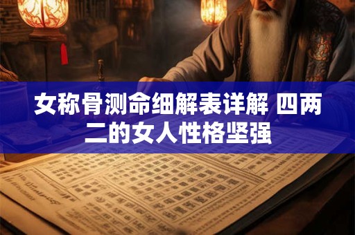 女称骨测命细解表详解 四两二的女人性格坚强