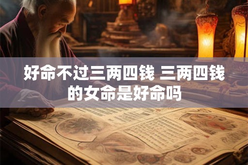 好命不过三两四钱 三两四钱的女命是好命吗
