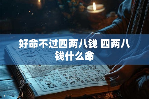 好命不过四两八钱 四两八钱什么命