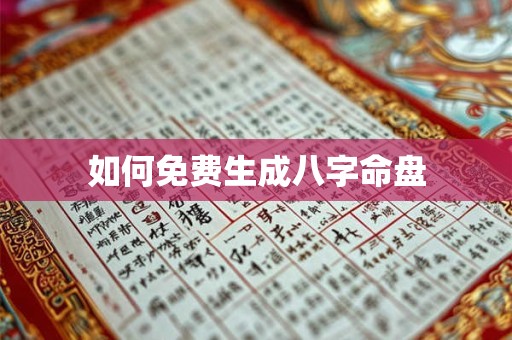 如何免费生成八字命盘