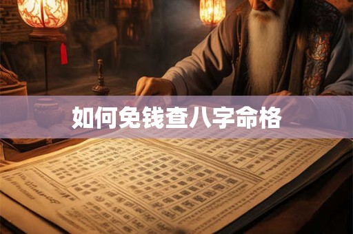 如何免钱查八字命格