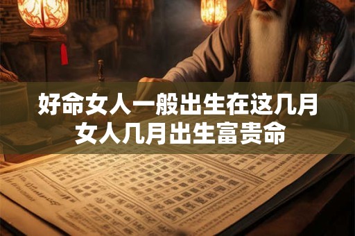 好命女人一般出生在这几月 女人几月出生富贵命