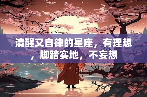 清醒又自律的星座，有理想，脚踏实地，不妄想