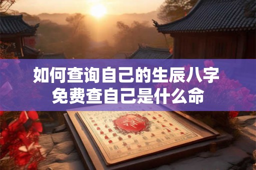 如何查询自己的生辰八字 免费查自己是什么命