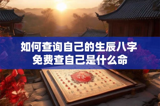 如何查询自己的生辰八字 免费查自己是什么命