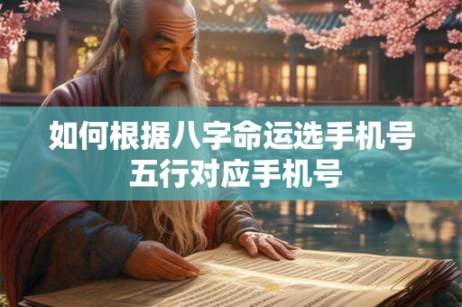 如何根据八字命运选手机号 五行对应手机号