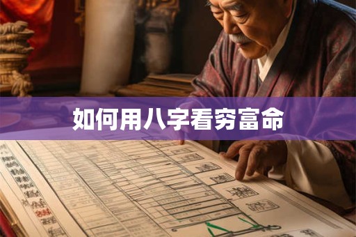 如何用八字看穷富命