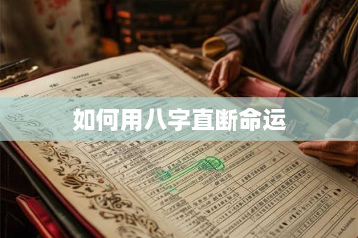 如何用八字直断命运