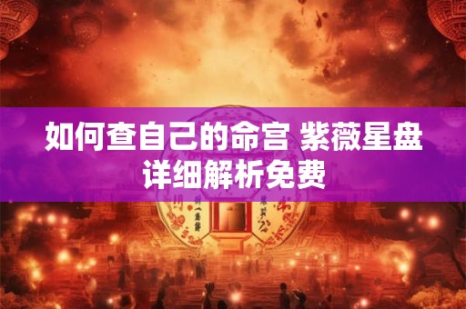 如何查自己的命宫 紫薇星盘详细解析免费