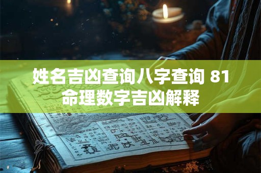 姓名吉凶查询八字查询 81命理数字吉凶解释
