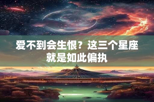 爱不到会生恨？这三个星座就是如此偏执