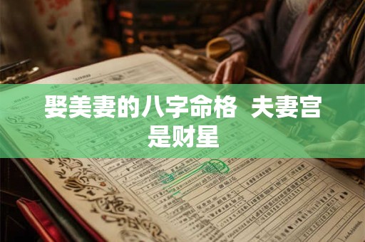 娶美妻的八字命格  夫妻宫是财星