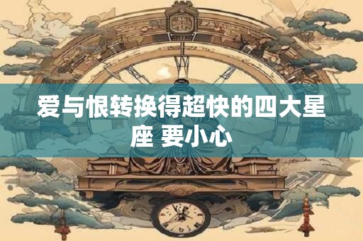 爱与恨转换得超快的四大星座 要小心