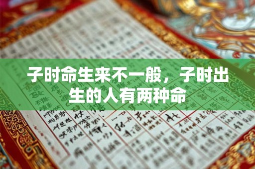 子时命生来不一般，子时出生的人有两种命