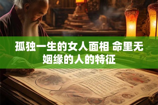 详细阅读:孤独一生的女人面相 命里无姻缘的人的特征 孤独一生的女人面相 命里无姻缘的人的特征