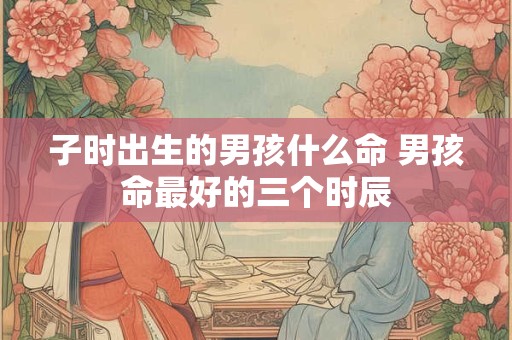 子时出生的男孩什么命 男孩命最好的三个时辰