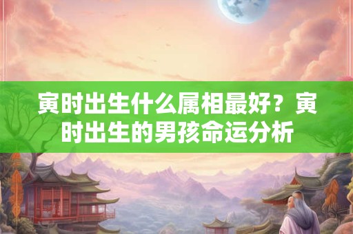 寅时出生什么属相最好？寅时出生的男孩命运分析