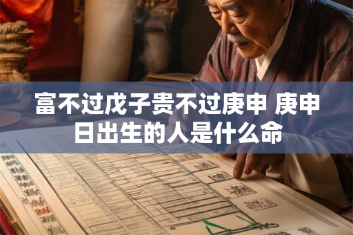 富不过戊子贵不过庚申 庚申日出生的人是什么命