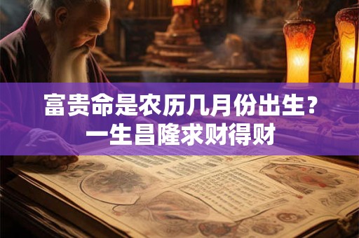 富贵命是农历几月份出生？一生昌隆求财得财