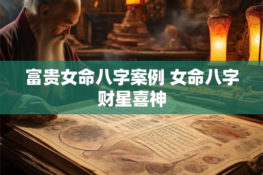 富贵女命八字案例 女命八字财星喜神