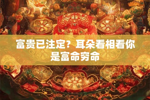 富贵已注定？耳朵看相看你是富命穷命