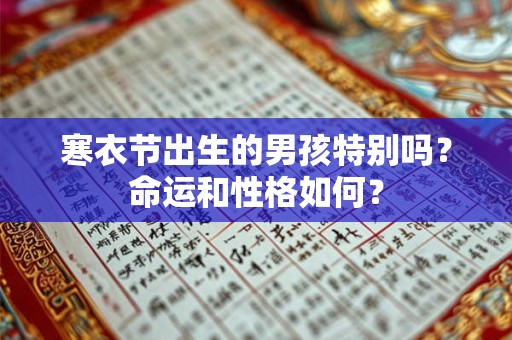 寒衣节出生的男孩特别吗？命运和性格如何？