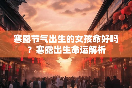 寒露节气出生的女孩命好吗？寒露出生命运解析