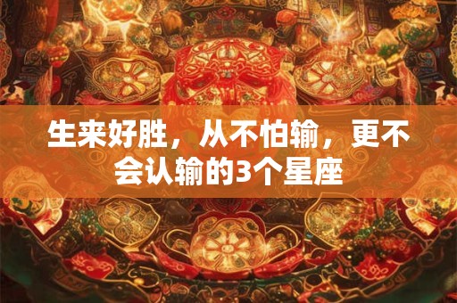 生来好胜，从不怕输，更不会认输的3个星座