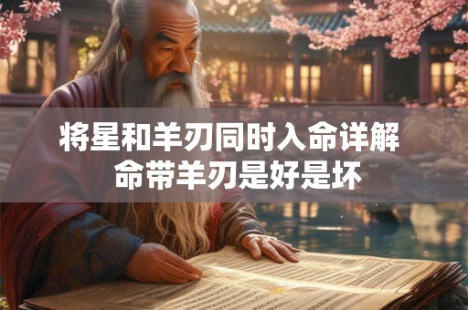 将星和羊刃同时入命详解  命带羊刃是好是坏