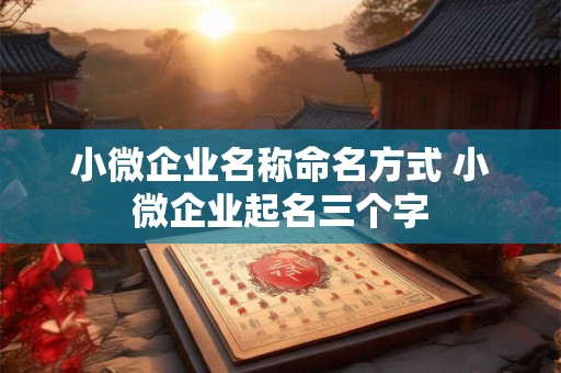 小微企业名称命名方式 小微企业起名三个字