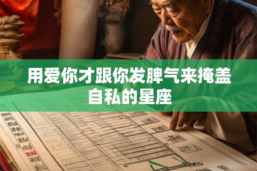 用爱你才跟你发脾气来掩盖自私的星座