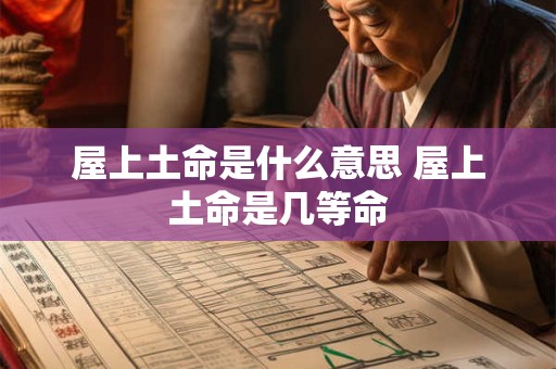 屋上土命是什么意思 屋上土命是几等命