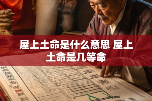 屋上土命是什么意思 屋上土命是几等命