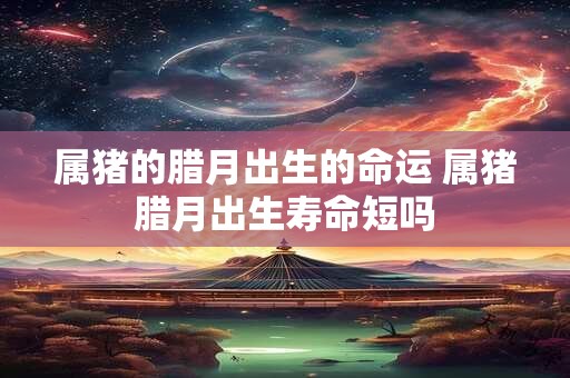 属猪的腊月出生的命运 属猪腊月出生寿命短吗