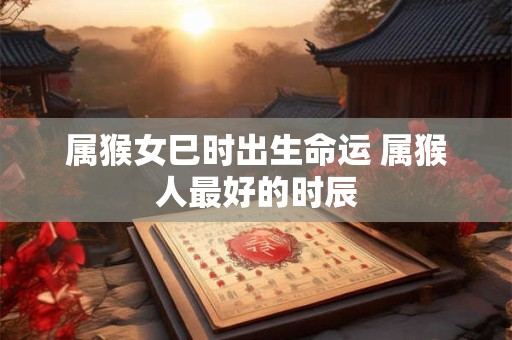 属猴女巳时出生命运 属猴人最好的时辰